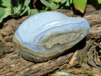 Polished Blue Lace Agate Geodes x 4 From Malawi