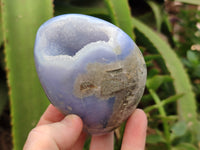 Polished Blue Lace Agate Geodes x 4 From Malawi