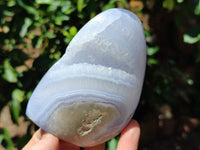 Polished Blue Lace Agate Geodes x 4 From Malawi