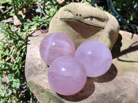 Polished Rose Quartz Spheres x 3 From Ambatondrazaka, Madagascar