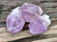 Natural Jacaranda Amethyst Single Quartz Crystals x 24 from Mumbwa, Zambia