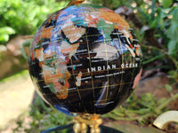 Polished Gemstone World Globe Desk Set x 1 From China