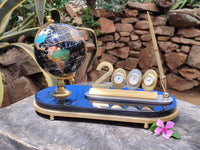 Polished Gemstone World Globe Desk Set x 1 From China