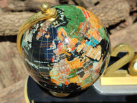 Polished Gemstone World Globe Desk Set x 1 From China