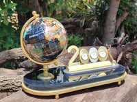 Polished Gemstone World Globe Desk Set x 1 From China