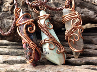 Hand Made Copper Wire Wrapped Pendants x 6 From Southern Africa