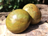 Polished Green Opal Palm Stones x 12 From Antsirabe, Madagascar