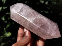 Polished Double Terminated Rose Quartz Points x 3 From Ambatondrazaka, Madagascar