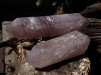 Polished Double Terminated Rose Quartz Points x 3 From Ambatondrazaka, Madagascar