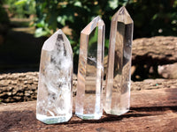 Polished Clear Quartz Crystals x 10 From Madagascar