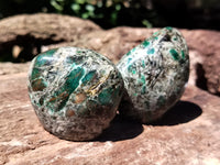 Polished Emerald Mica In Matrix Standing Free Forms x 6 From Mutoko, Zimbabwe