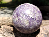 Polished Lepidolite with Pink Rubellite Spheres x 2 From Madagascar