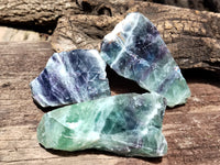 Polished On One Side Watermelon Fluorite x 10 From Uis, Namibia