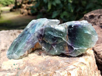 Polished On One Side Watermelon Fluorite x 10 From Uis, Namibia