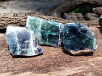 Polished On One Side Watermelon Fluorite x 10 From Uis, Namibia