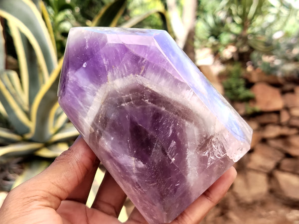 Polished Chevron Amethyst Points x 2 From Madagascar