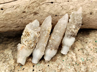 Natural Drusy Quartz Coated Calcite Pseudomorph Specimens x 35 From Lesotho