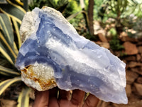 Natural Blue Lace Agate Geode Specimens x 2 From Malawi