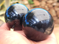 Polished Black Basalt Spheres x 5 From Antsirabe, Madagascar