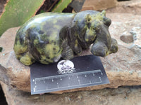 Hand Made Stone Hippo Carvings x 2 From Zimbabwe