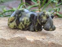 Hand Made Stone Hippo Carvings x 2 From Zimbabwe