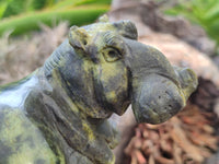 Hand Made Stone Hippo Carvings x 2 From Zimbabwe