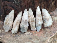 Natural Drusy Quartz Coated Calcite Pseudomorph Specimens x 70 From Lesotho