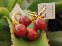 Hand Made Pair of Red Jasper Hoop Earrings - sold per item - From South Africa