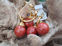 Hand Made Pair of Red Jasper Hoop Earrings - sold per item - From South Africa