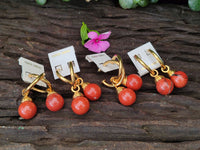 Hand Made Pair of Red Jasper Hoop Earrings - sold per item - From South Africa