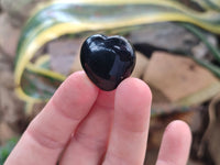 Polished Black Onyx Gemstone Hearts - sold per item - From China