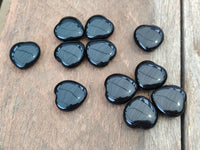 Polished Black Onyx Gemstone Hearts - sold per item - From China