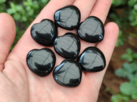 Polished Black Onyx Gemstone Hearts - sold per item - From China