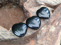 Polished Black Onyx Gemstone Hearts - sold per item - From China