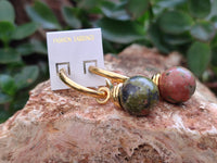 Hand Made Pair Of Unakite Hoop Earrings - sold per item - From South Africa