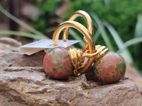 Hand Made Pair Of Unakite Hoop Earrings - sold per item - From South Africa