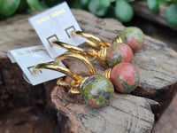 Hand Made Pair Of Unakite Hoop Earrings - sold per item - From South Africa