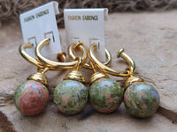 Hand Made Pair Of Unakite Hoop Earrings - sold per item - From South Africa