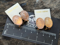 Hand Made Pair Of Rose Quartz Cabochon Earrings - Sold Per Item - From Madagascar