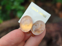 Hand Made Pair Of Rose Quartz Cabochon Earrings - Sold Per Item - From Madagascar