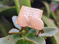 Hand Made Pair Of Rose Quartz Cabochon Earrings - Sold Per Item - From Madagascar