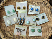 Hand Made Mixed Stone Earrings x 12 From Southern Africa