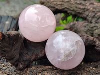 Polished Rose Quartz Spheres x 6 From Ambatondrazaka, Madagascar