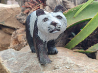 Hand Made Soapstone Panda Carving x 1 From Zimbabwe