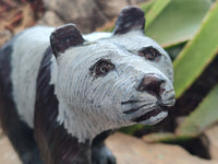 Hand Made Soapstone Panda Carving x 1 From Zimbabwe