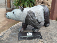 Hand Made Soapstone Panda Carving x 1 From Zimbabwe