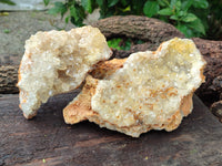 Natural Limonite Quartz Clusters x 2 From Solwezi, Zambia