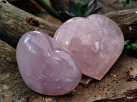 Polished Rose Quartz Gemstone Hearts x 5 From Ambatondrazaka, Madagascar