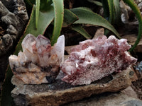 Natural Red Hematoid Quartz Clusters x 2 From Karoi, Zimbabwe