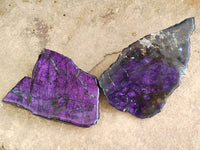 Polished On One Side Purpurite Specimens x 6 From Namibia